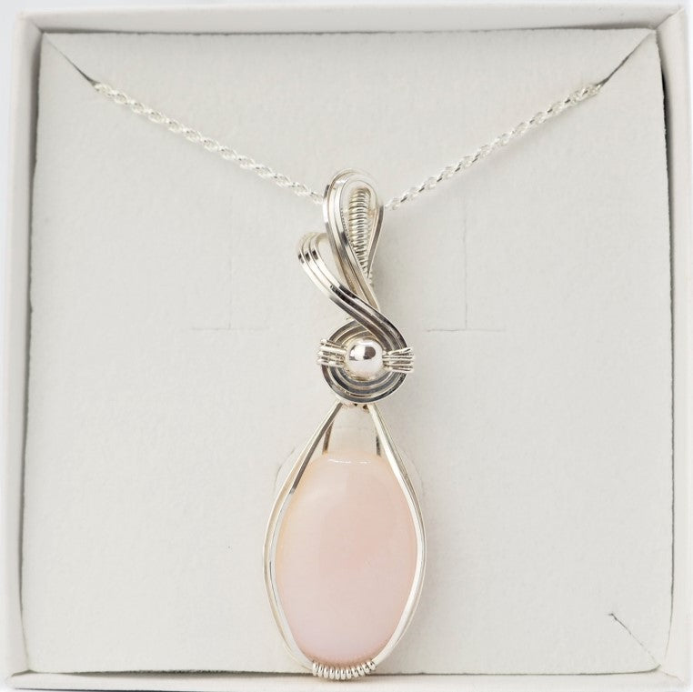 Pink Calcite Pendant in Sterling Silver