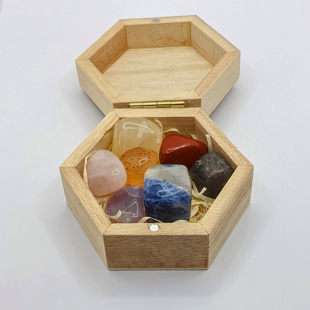 Chakra Crystal Set with Engraved Gift Box